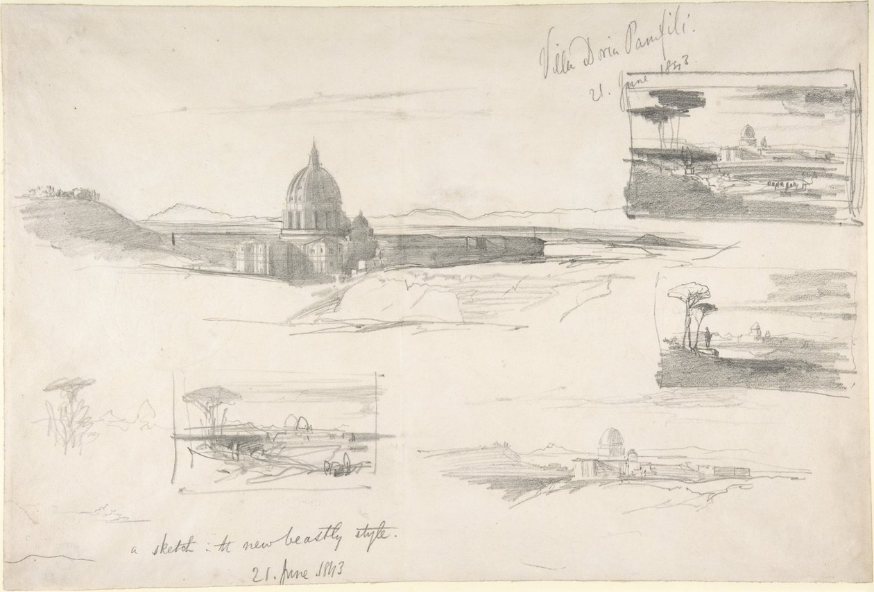 Ansicht von St. Peter, Rom von Edward Lear