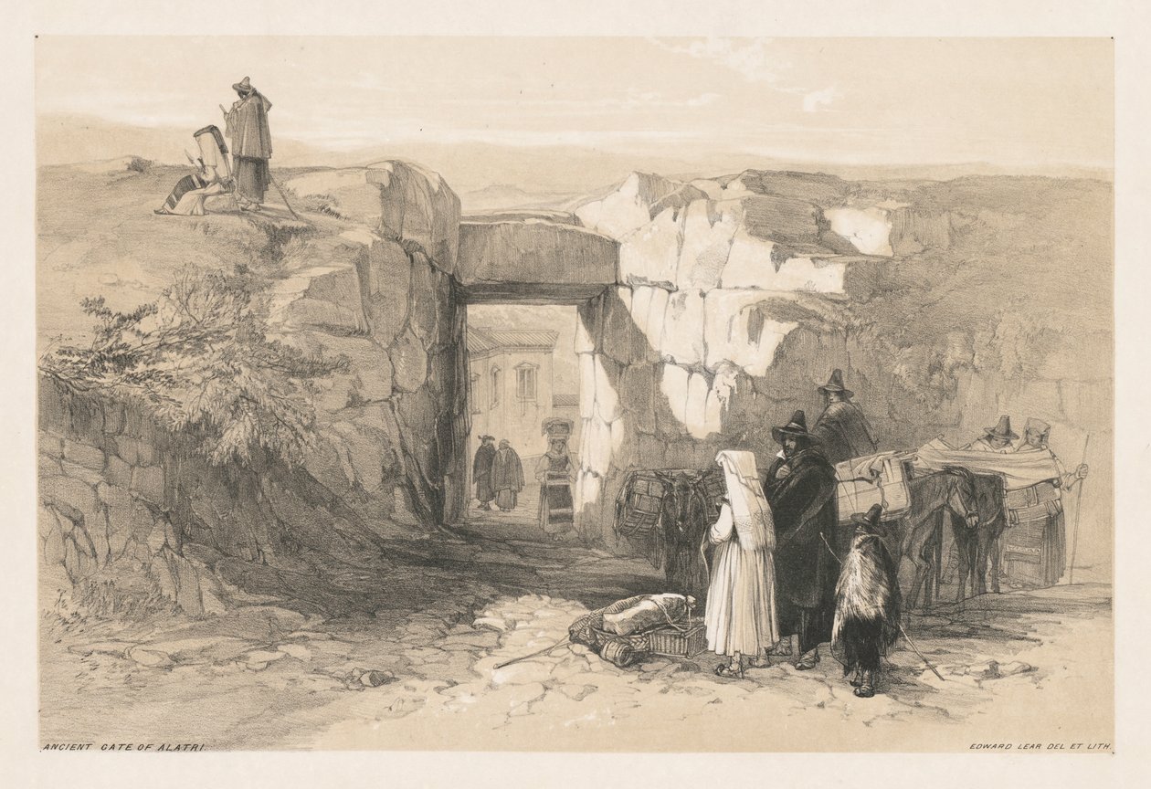 Ansichten von Rom und seiner Umgebung: Altes Tor von Alatri von Edward Lear