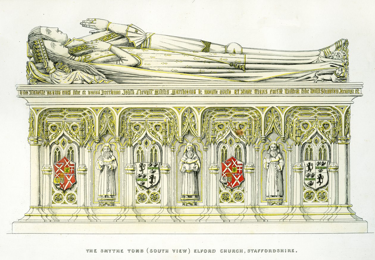 Lady Isabel Neville und ihr zweiter Ehemann, Sir William Smythe, vom Smythe-Grabmal, St. Peter