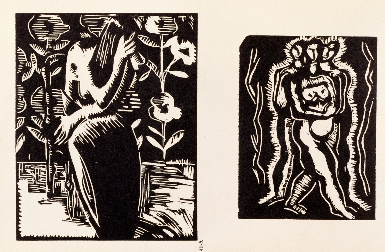 Studie, Illustration aus einem Band mit Holzschnitten von sieben Künstlern, veröffentlicht von den Omega Workshops Ltd, London von Edward McKnight Kauffer
