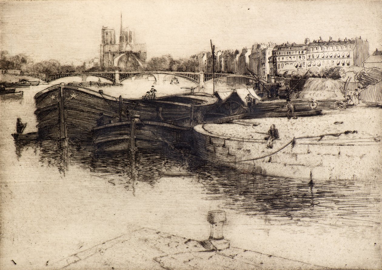 Blick auf Notre Dame von der Seine von Edward Millington Synge