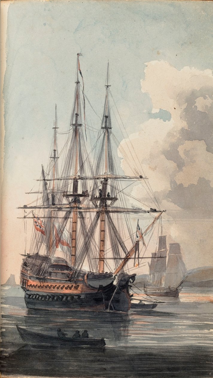Ansicht von Seiner Majestät Schiff Inflexible, frühes 19. Jahrhundert von Edward Pelham Brenton