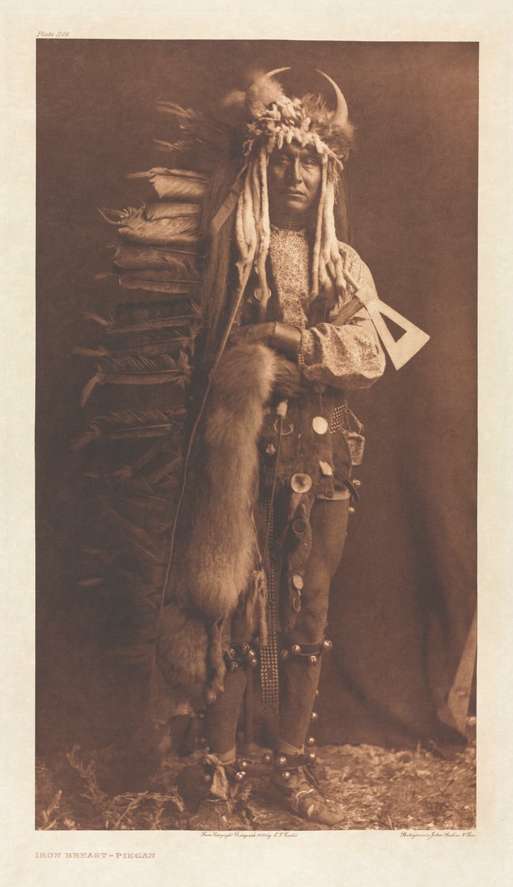 Portfolio VI, Platte 206: Eisenbrust - Piegan von Edward S. Curtis