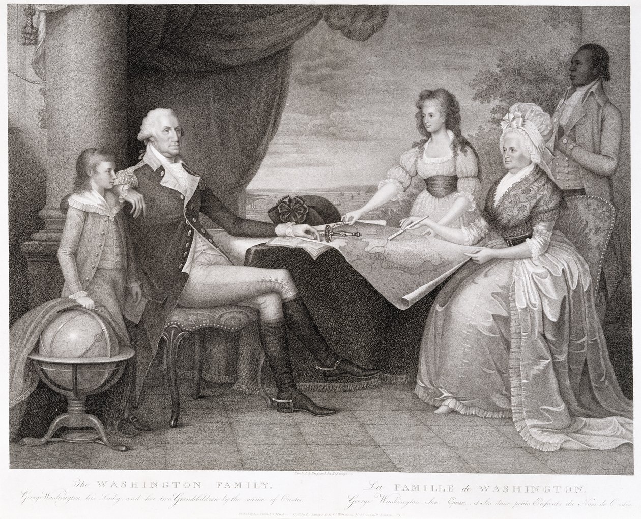 Die Familie Washington, 1798 (Kupferstich und Punktiermanier) von Edward Savage