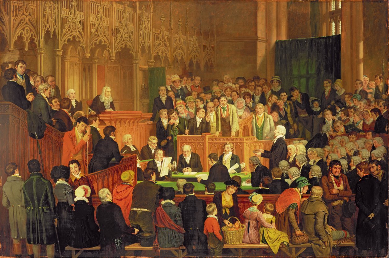 Der Prozess der Garantie eines Pferdes im County Court von Lancaster Castle von Edward Villiers Rippingille