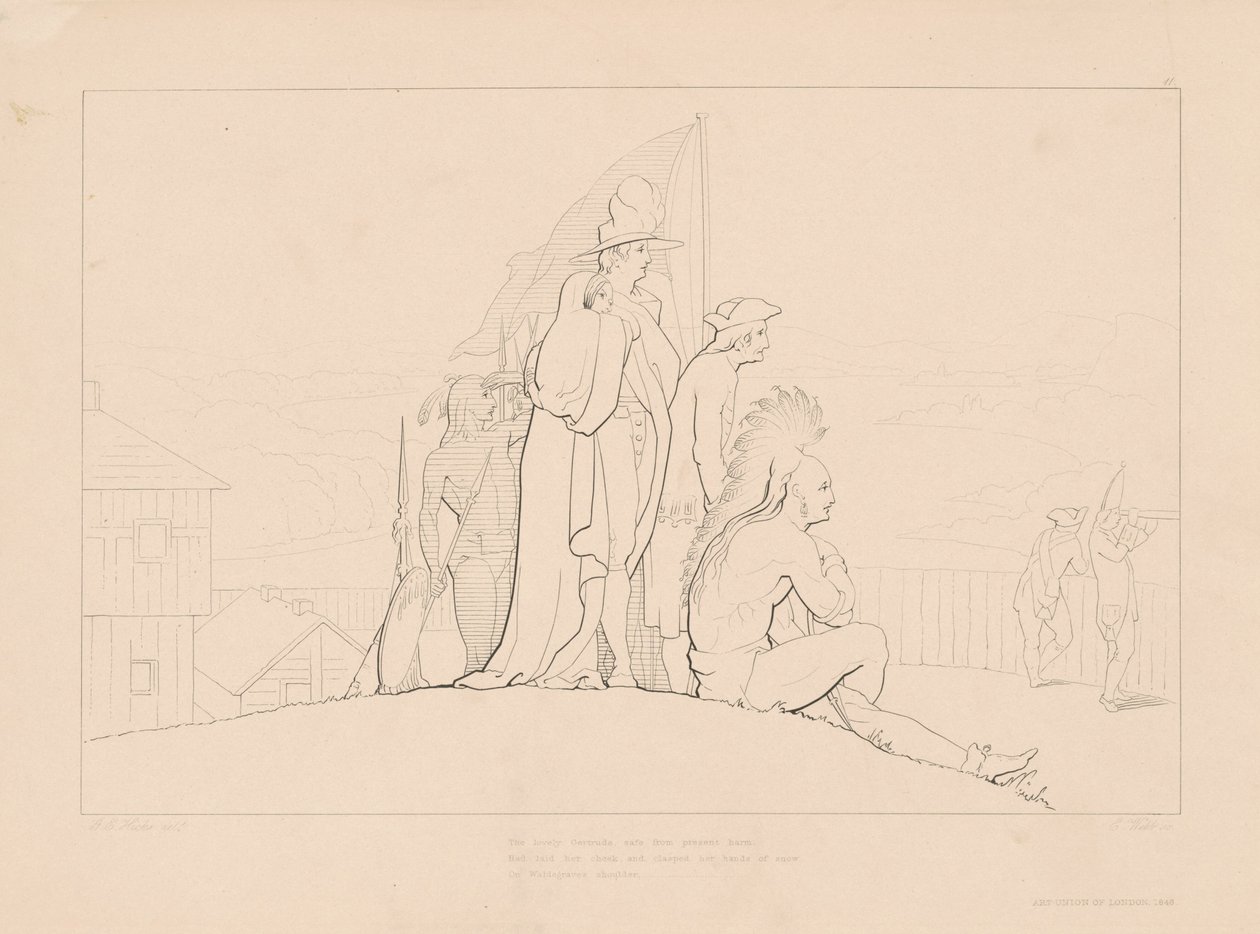 Die schöne Gertrude, sicher vor gegenwärtigem Schaden von Edward Webb, after George Elgar Hicks