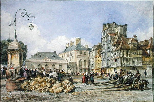 Ein Marktplatz auf dem Kontinent von Edward William Cooke