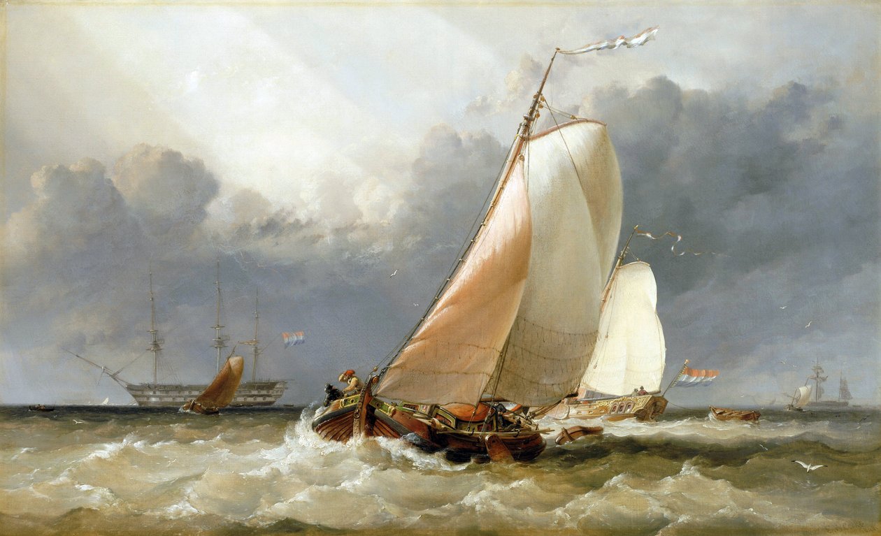 Niederländisches Segelboot auf dem Zuiderzee (Holland) von Edward William Cooke