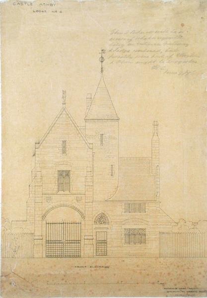 Vorderansicht von Castle Ashby, Lodge Nr. 2 von Edward William Godwin