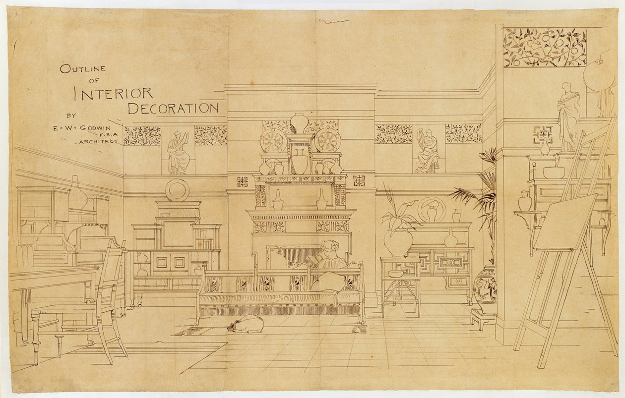 Umriss der Innendekoration, 1881 von Edward William Godwin