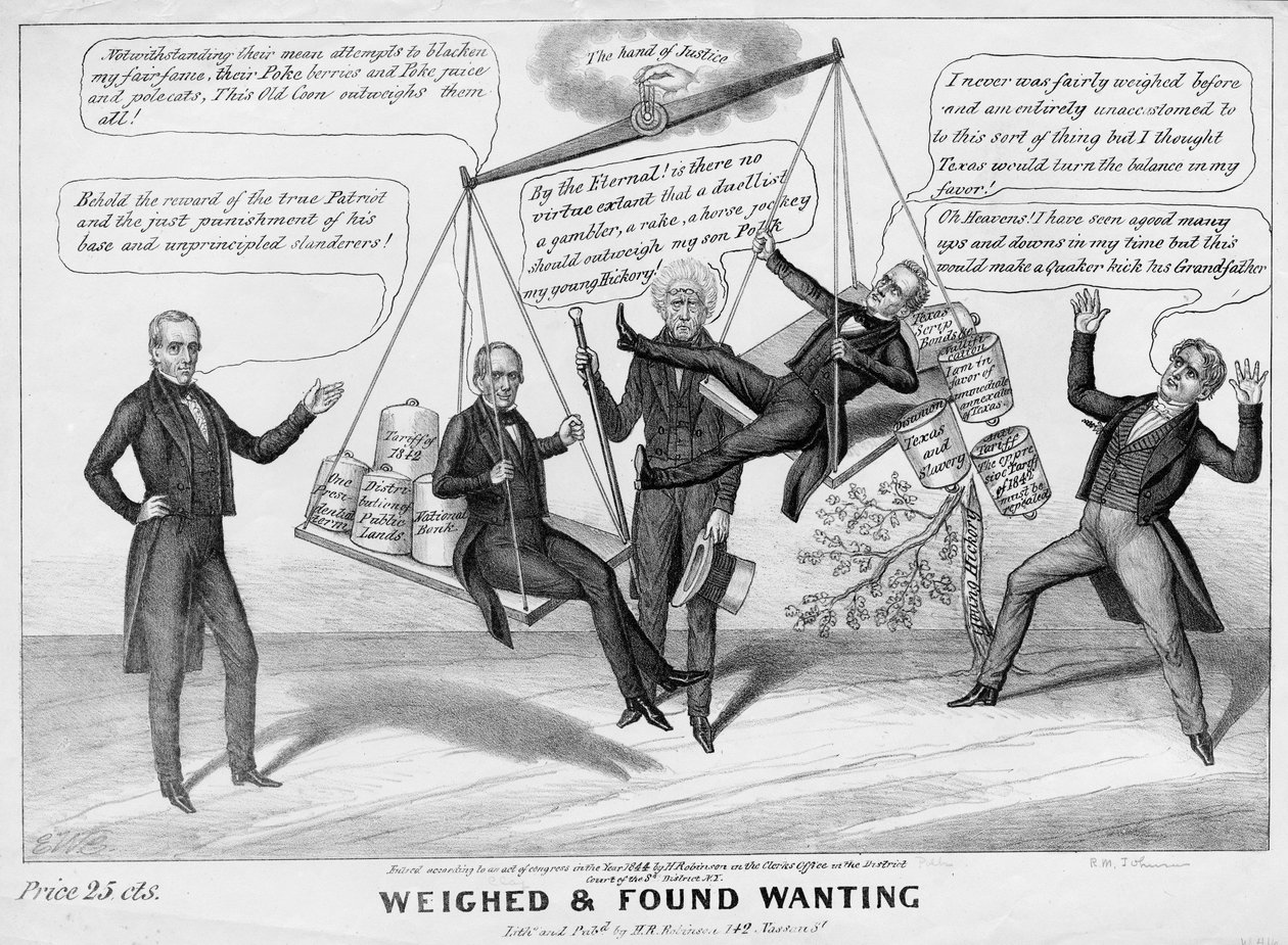 Gewogen und für zu leicht befunden, veröffentlicht von H R Robinson, New York, 1844 von Edward Williams Clay