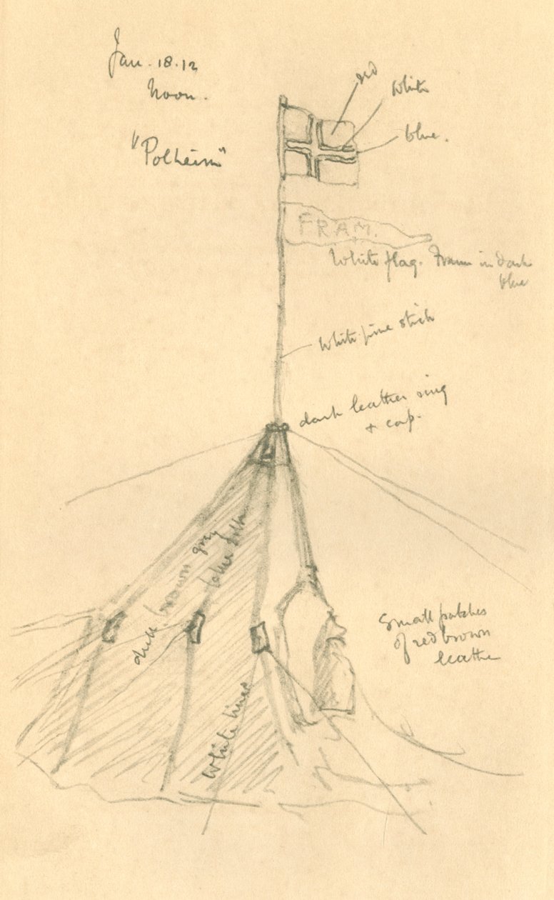 Amundsens Zelt am Südpol, 18. Januar 1912, 1913 von Charles Edward Wilson