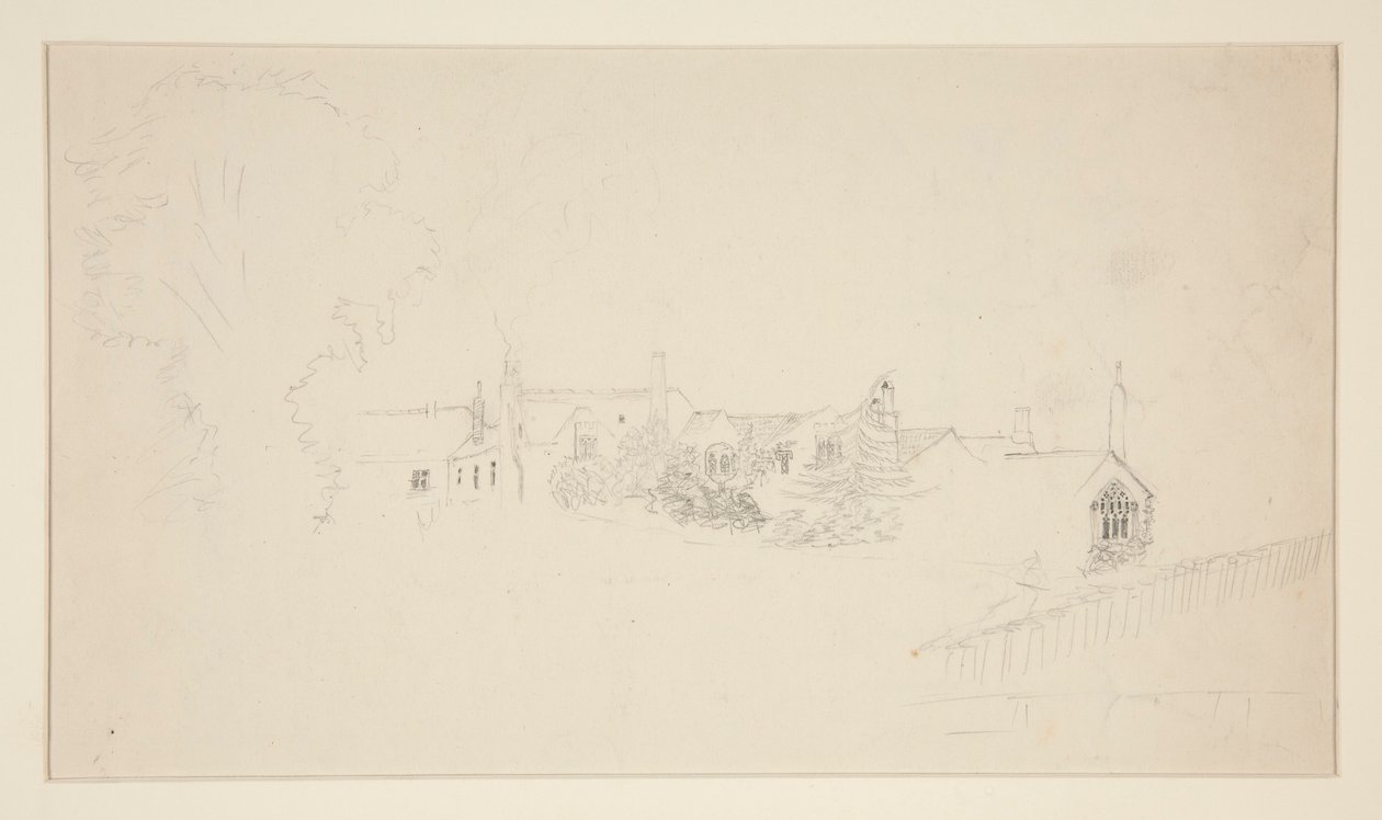 Architekturstudie (recto); Ornamentale Skizzen (verso) von Edwin Austin Abbey