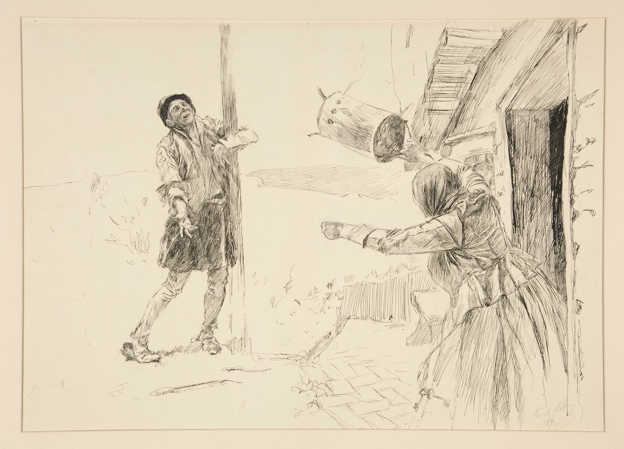 Christopher Sly, Illustration für Einleitung, Szene ii, Der Widerspenstigen Zähmung von Edwin Austin Abbey