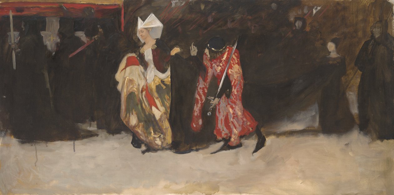 Kompositionsstudie für Richard, Herzog von Gloucester, und die Lady Anne von Edwin Austin Abbey