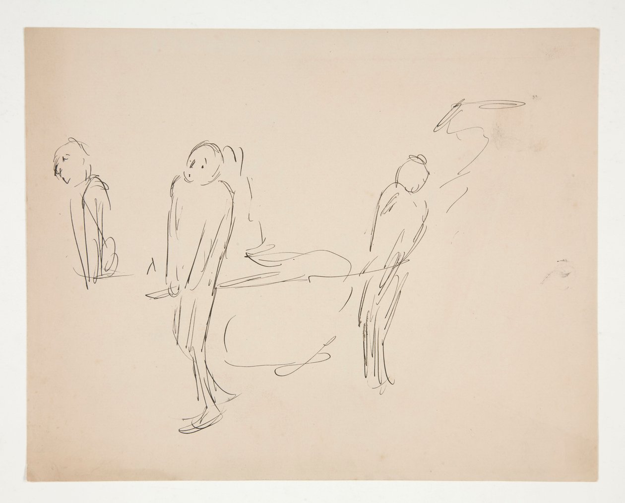 Figurenstudie - zwei Männer tragen eine Trage von Edwin Austin Abbey