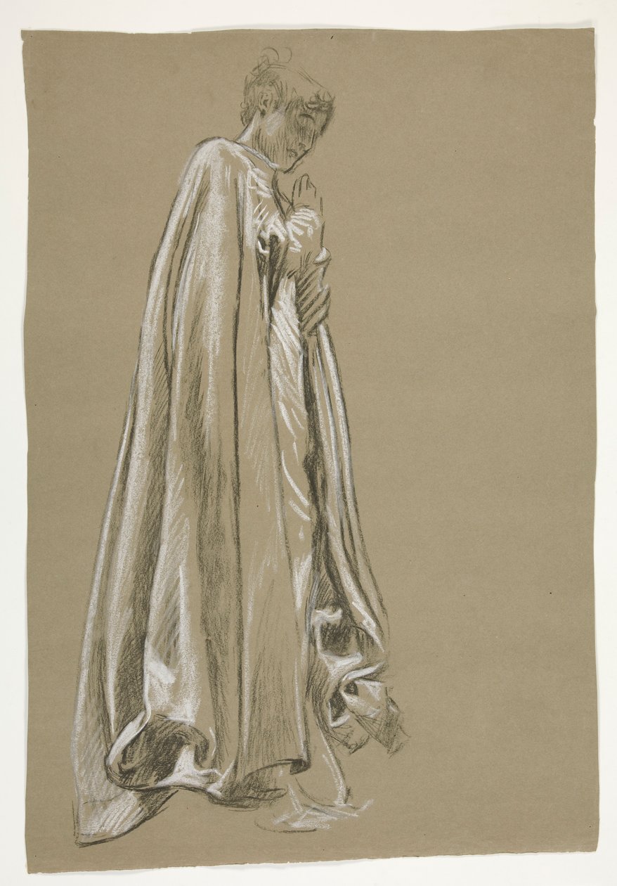 Figurenstudie für die Kindheit von Galahad(?) aus Die Suche nach dem Heiligen Gral (eine Serie von 15 Gemälden für die Boston Public Library, abgeschlossen 1901) von Edwin Austin Abbey