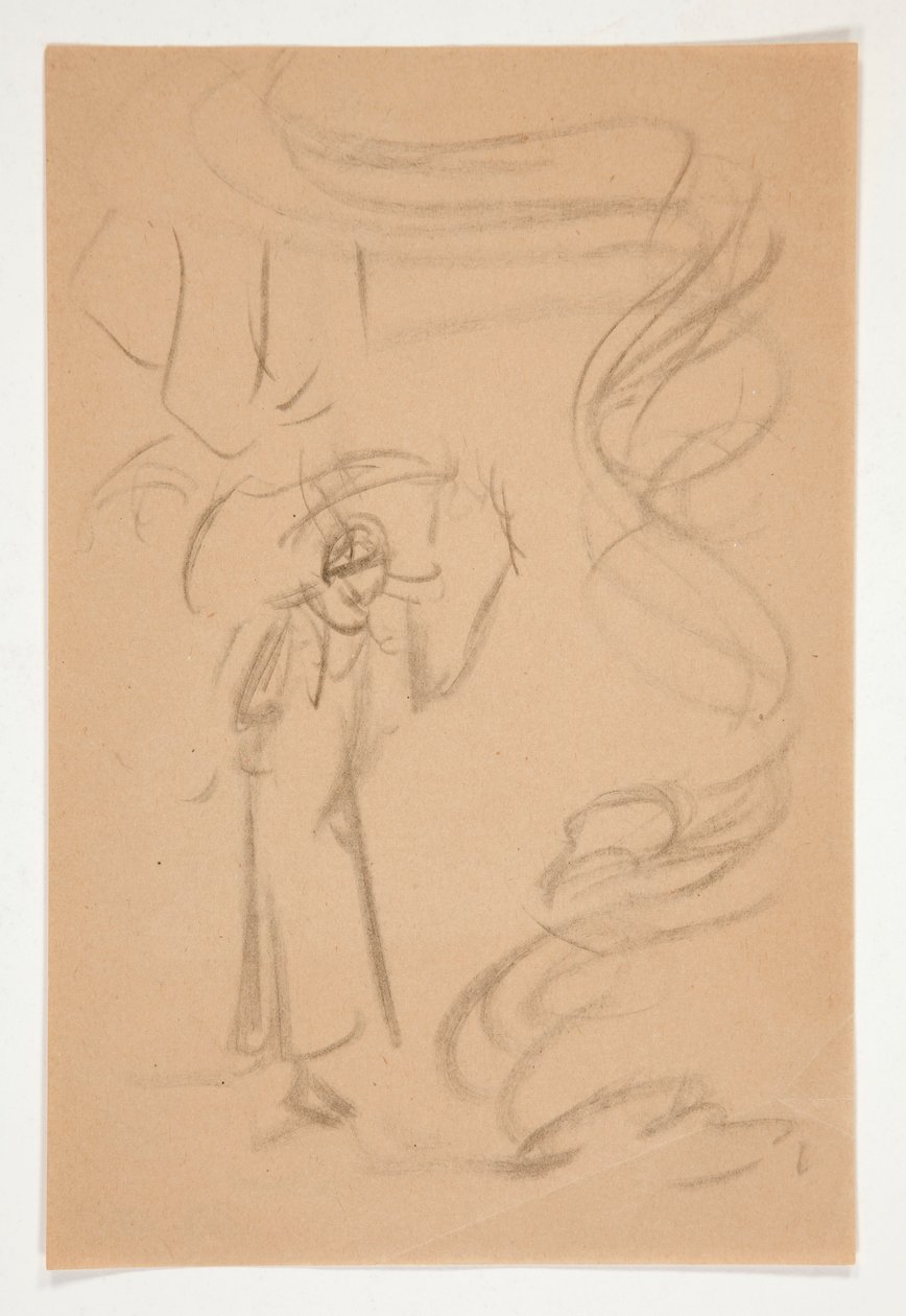 Figurenstudie, möglicherweise für Prospero in  von Edwin Austin Abbey