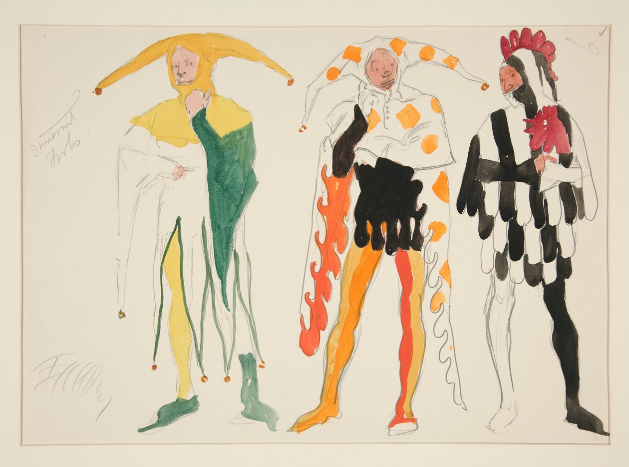 Narren, Kostümentwurf für Henry Irving von Edwin Austin Abbey