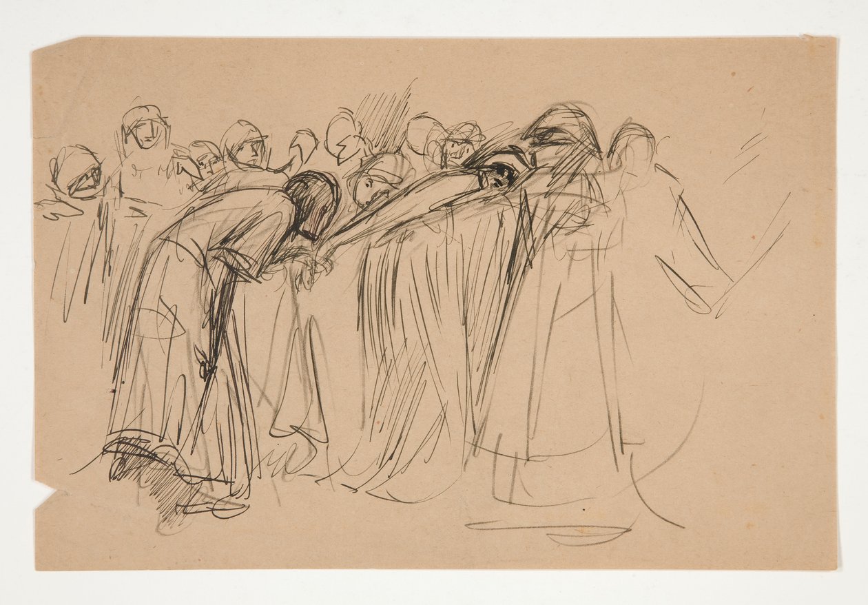 Galahad und die gefangenen Tugenden, Studie für Die Suche nach dem Heiligen Gral (Serie von fünfzehn Gemälden für die Boston Public Library, abgeschlossen 1901) von Edwin Austin Abbey