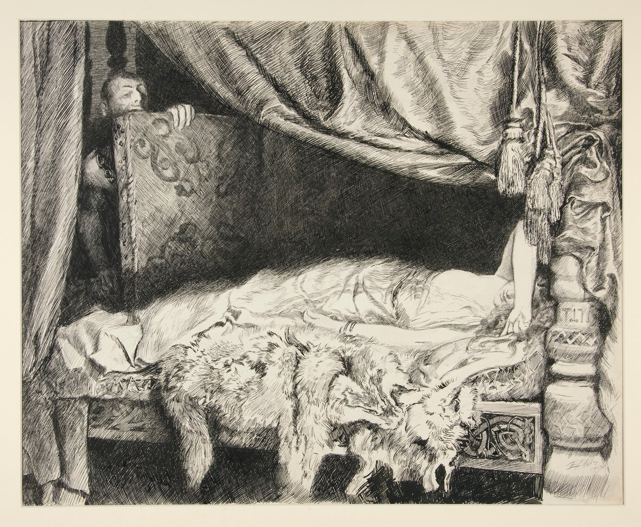Iachimo stiehlt aus dem Koffer - Akt II, Szene II, Cymbeline von Edwin Austin Abbey