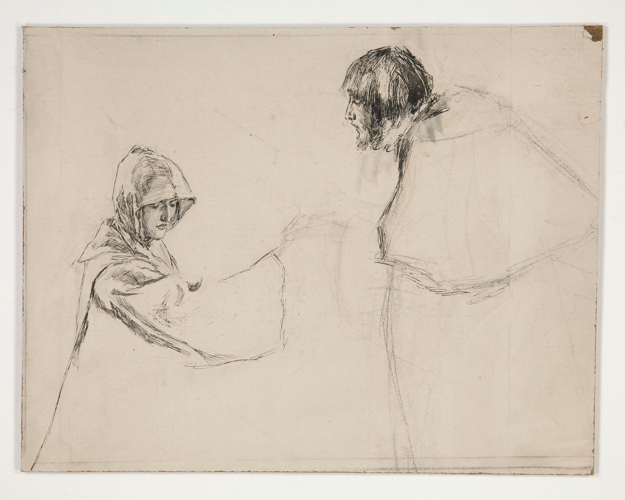 Isabella und der Herzog (Studie für .1108), aus Maß für Maß von Edwin Austin Abbey