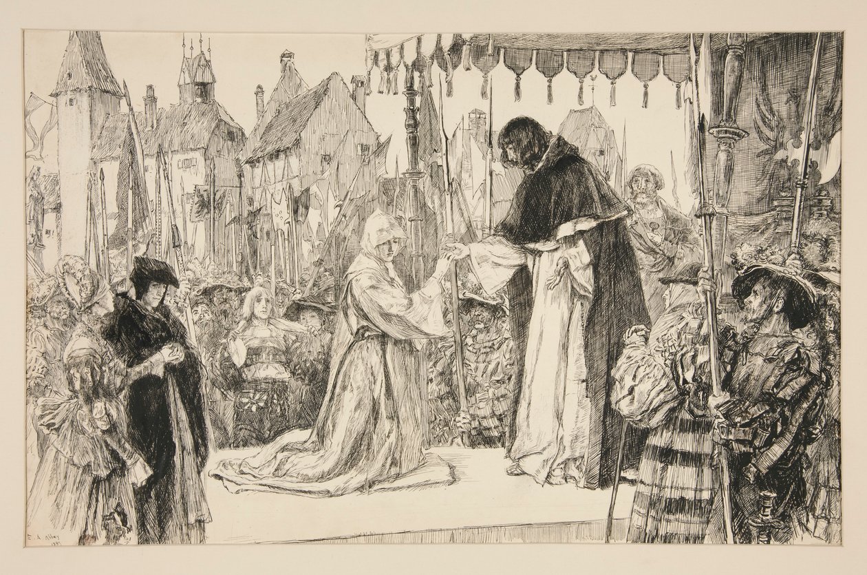 Isabella und der Herzog - Akt V, Szene I, Maß für Maß von Edwin Austin Abbey