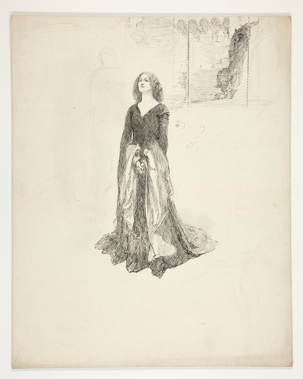 Dame mit gefalteten Händen, aus König Richard II von Edwin Austin Abbey
