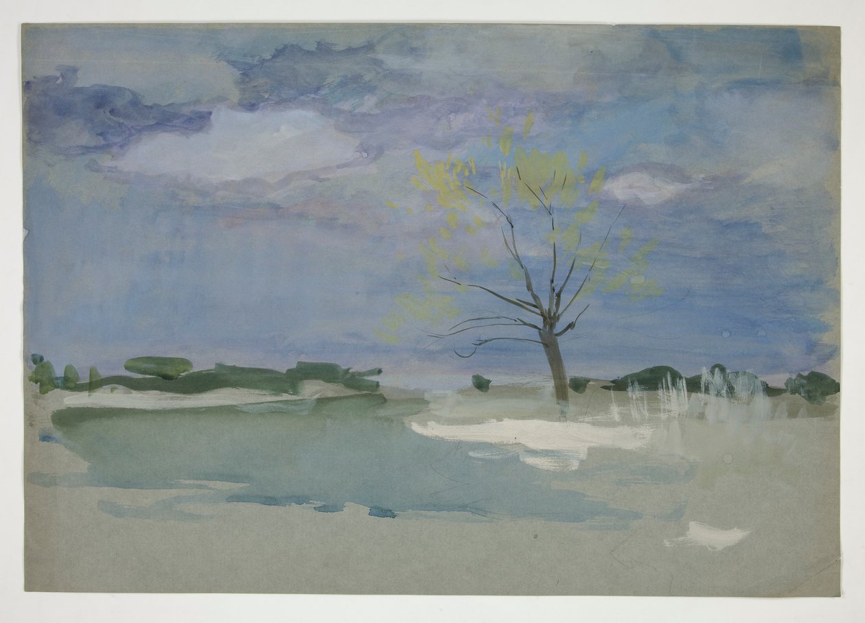 Landschaft mit Baum von Edwin Austin Abbey