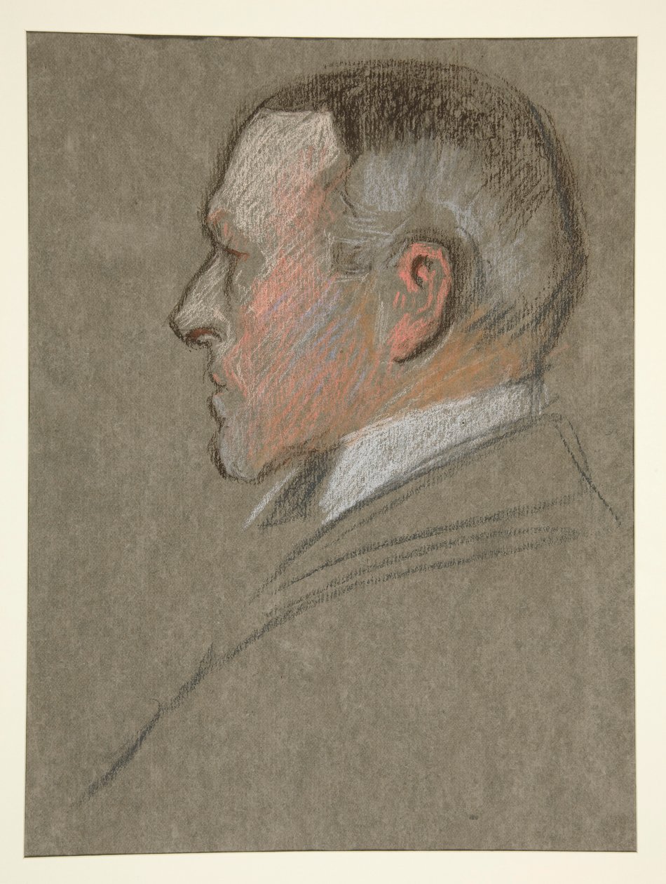 Linkes Profil eines Mannes, für die Krönung von Edw. VII von Edwin Austin Abbey
