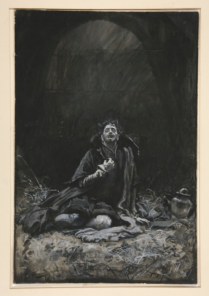 Malvolio im Kerker, Illustration zu Akt III, Szene iv, Was ihr wollt von Edwin Austin Abbey