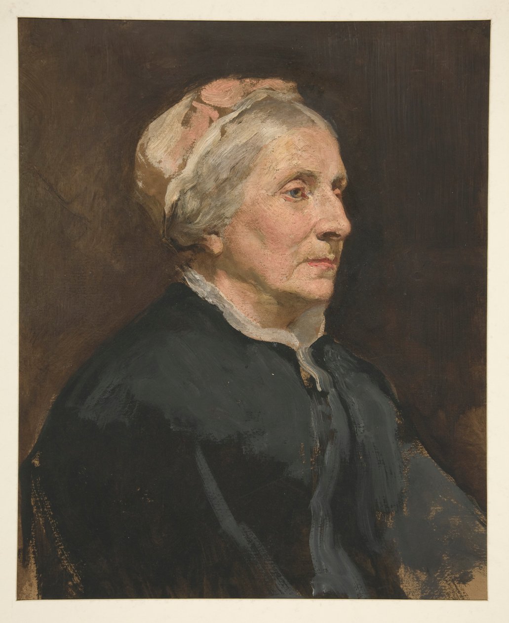 Porträt einer älteren Frau (unbekannte Person) von Edwin Austin Abbey