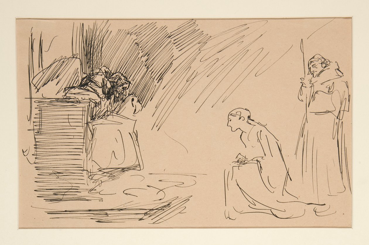 Vorläufige Skizze für Akt II, Szene I, Alle von Edwin Austin Abbey