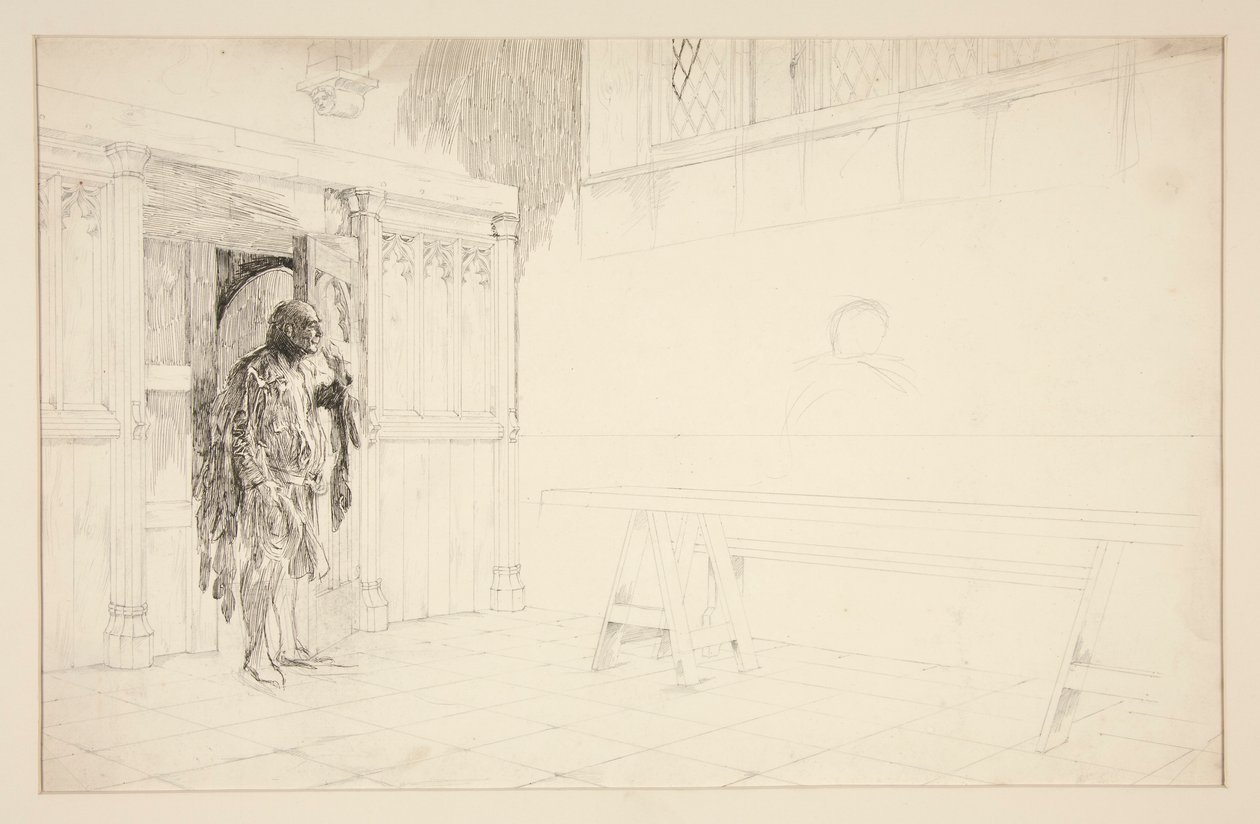 Vorläufige Skizze für Die lustigen Weiber von Windsor von Edwin Austin Abbey