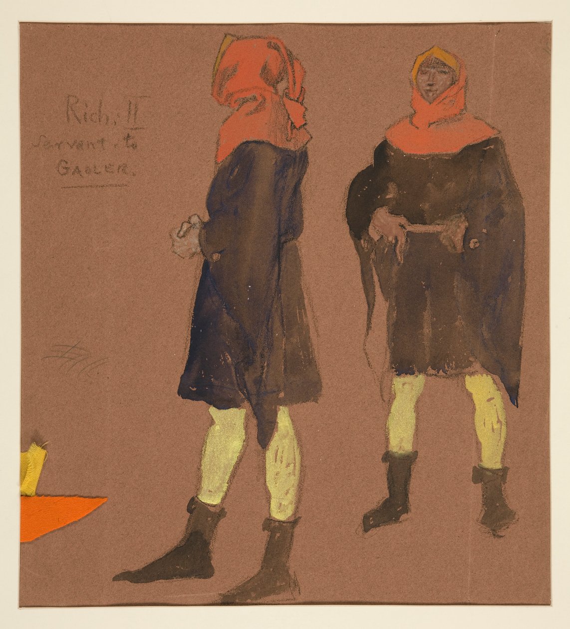 Sewart zum Gefängniswärter, Kostümentwurf für König Richard II von Edwin Austin Abbey