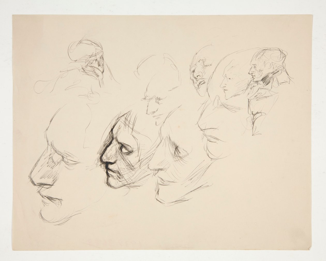 Blatt mit Studien eines einzelnen Gesichts von Edwin Austin Abbey