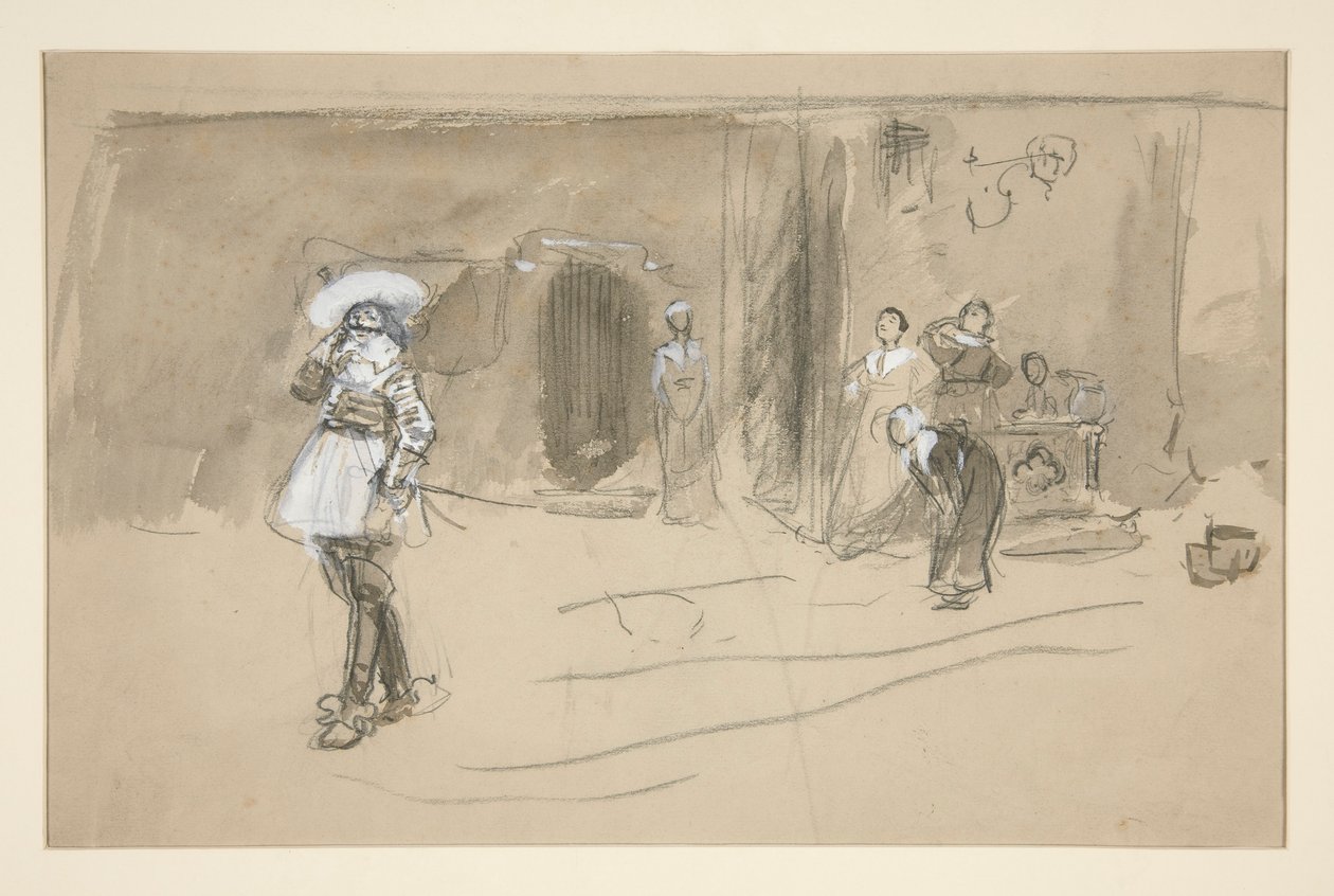 Skizze für eine Illustration für Selections from the Poetry of Robert Herrick (Buch veröffentlicht von Harper 1882, zuvor veröffentlicht in Harper) von Edwin Austin Abbey
