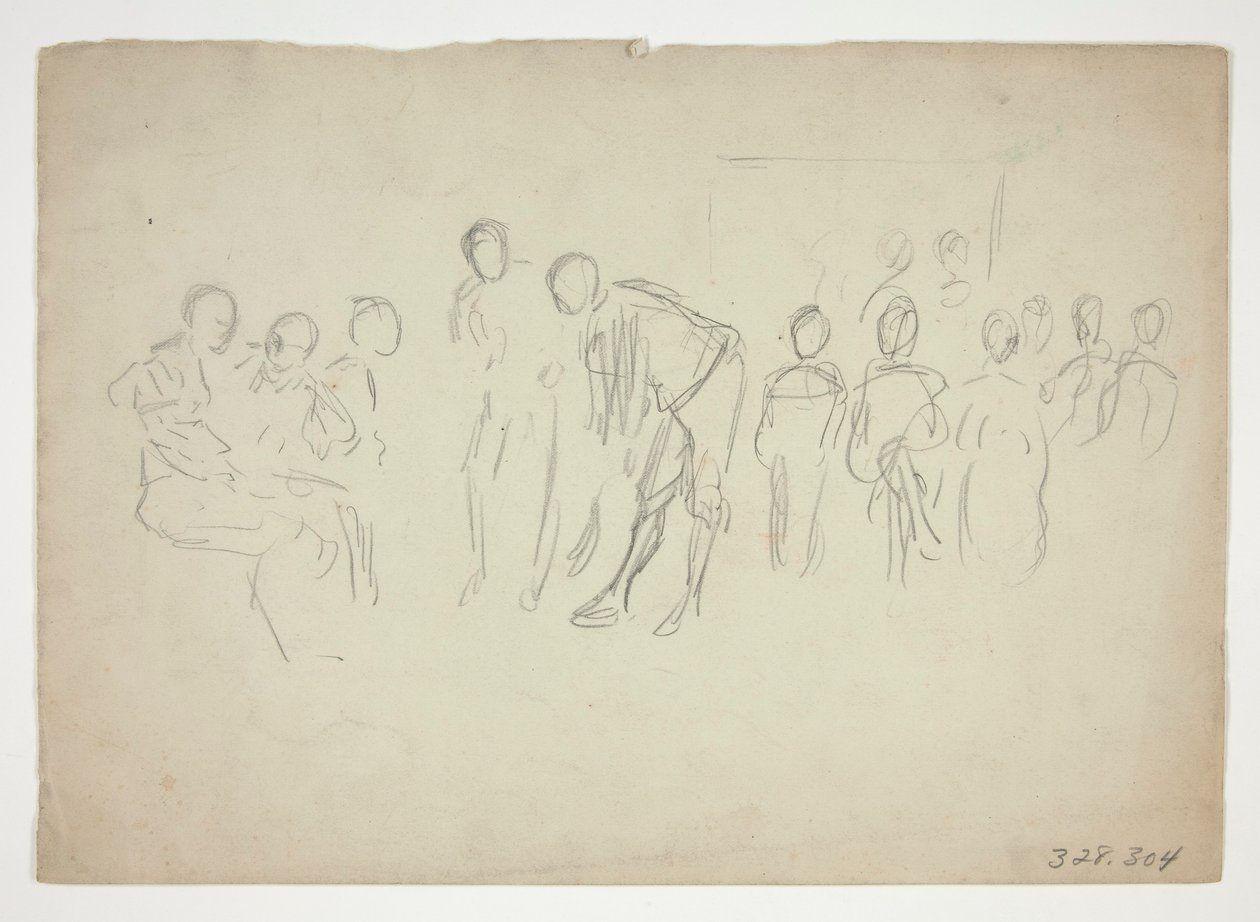 Skizze einer Menschenmenge - nicht identifizierte Illustration von Edwin Austin Abbey