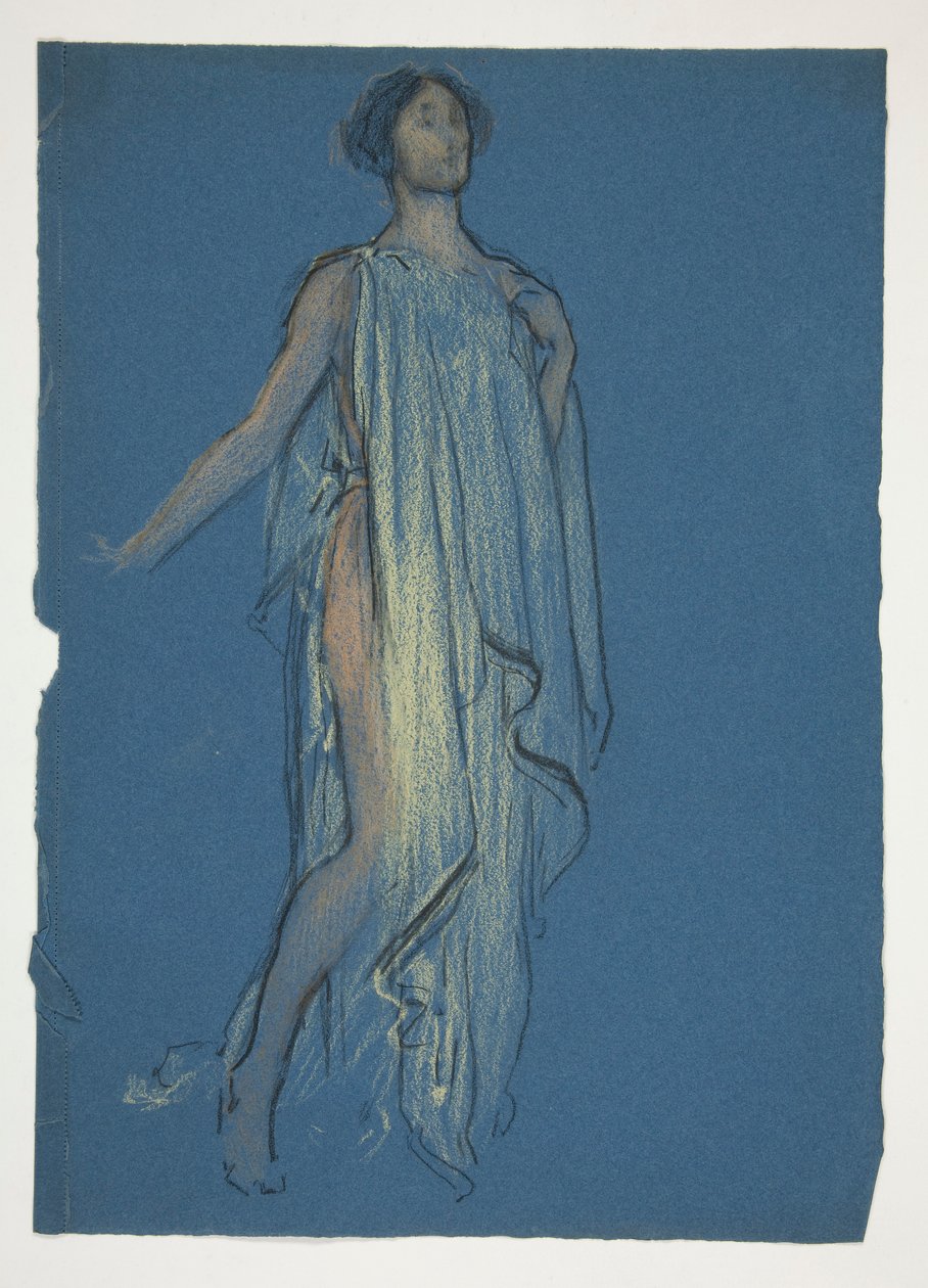 Skizze einer Frau - Kostümstudie für ein Theaterstück? von Edwin Austin Abbey