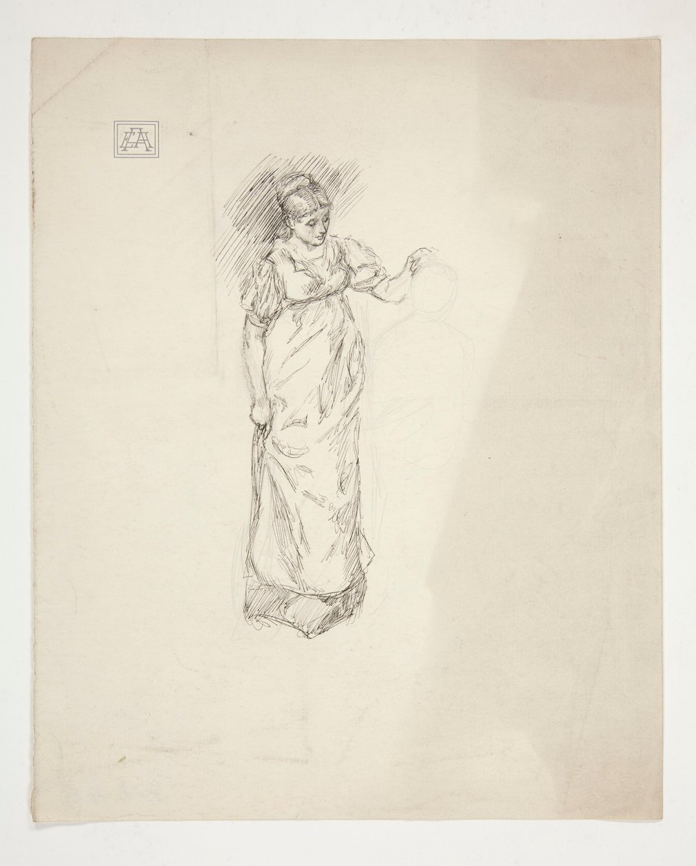 Skizze einer Frau - unidentifizierte Illustration von Edwin Austin Abbey