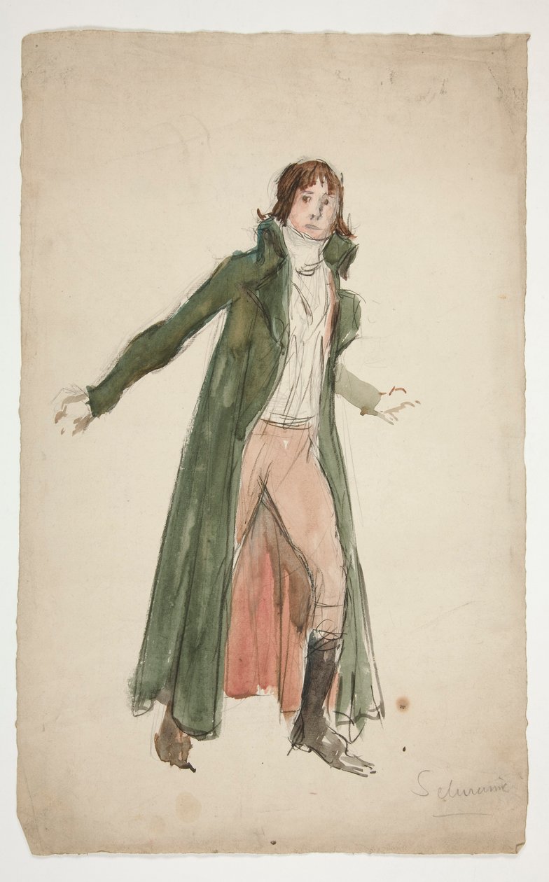 Skizze eines jungen Mannes - Studie für eine Theaterillustration? von Edwin Austin Abbey