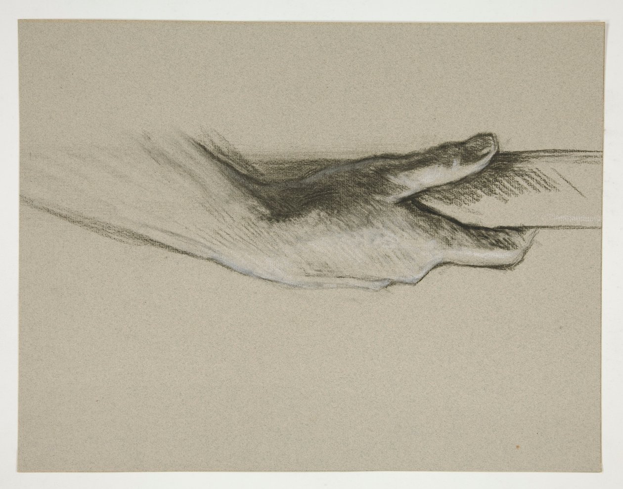 Skizze einer Hand, die einen Stab greift von Edwin Austin Abbey