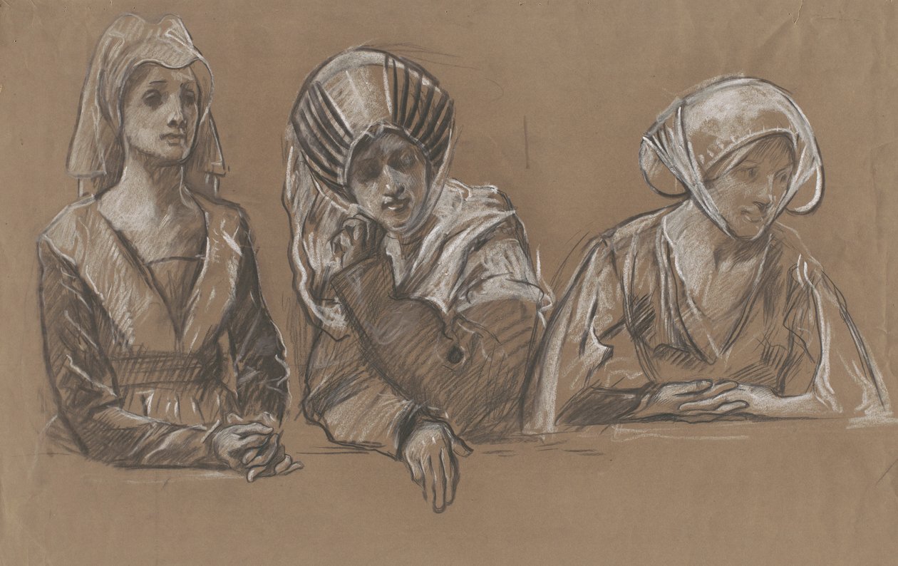 Studien von 3 Frauen für die Royal Exchange von Edwin Austin Abbey