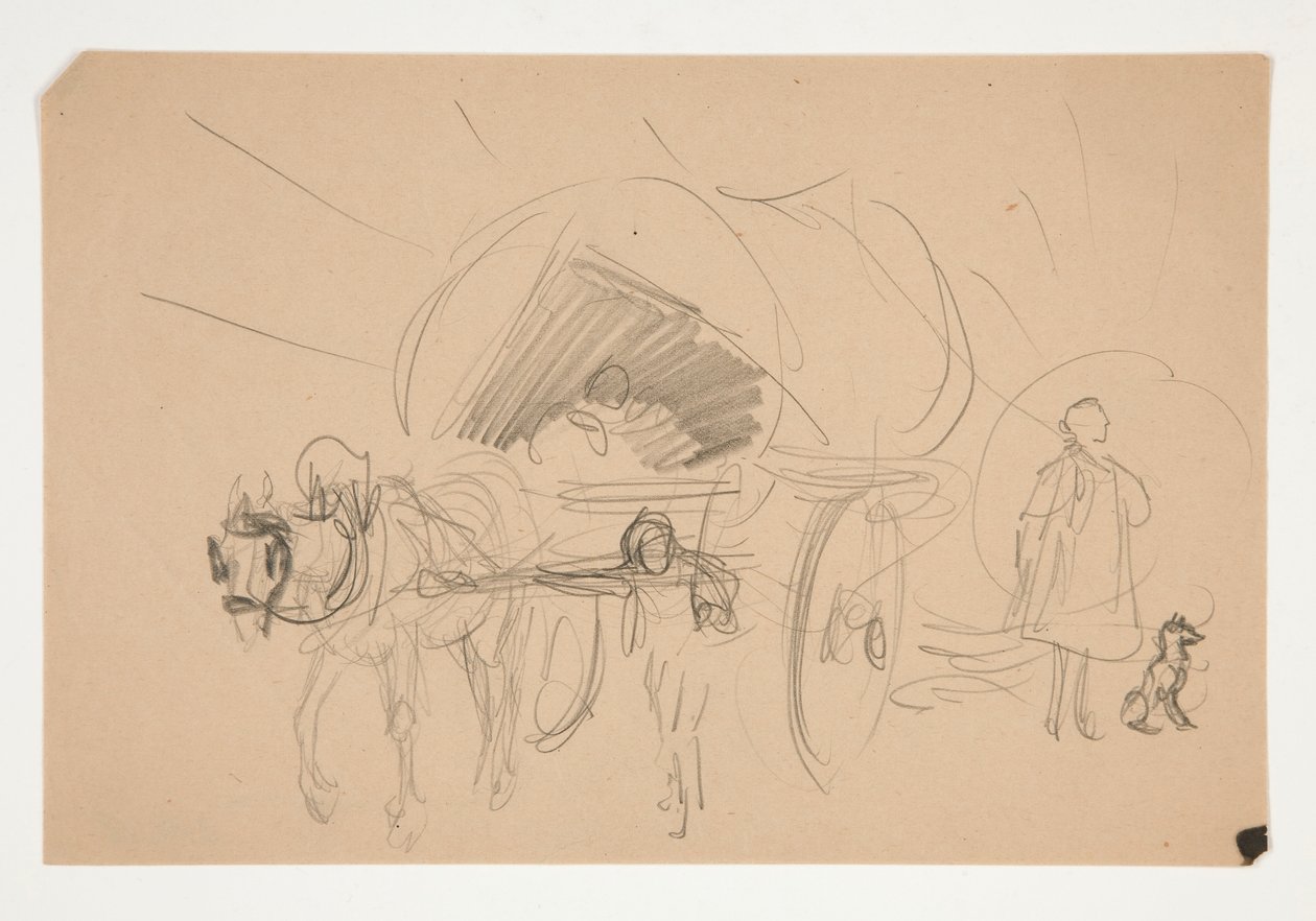 Studie für .1201 - Illustration für Oliver Goldsmith von Edwin Austin Abbey