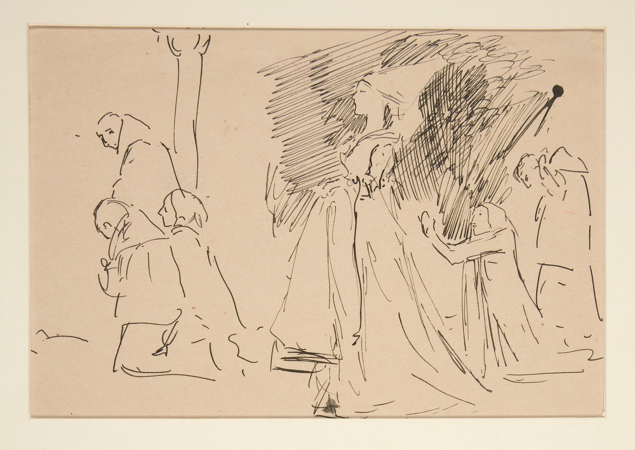 Studie für Priester und die große Dame von Edwin Austin Abbey