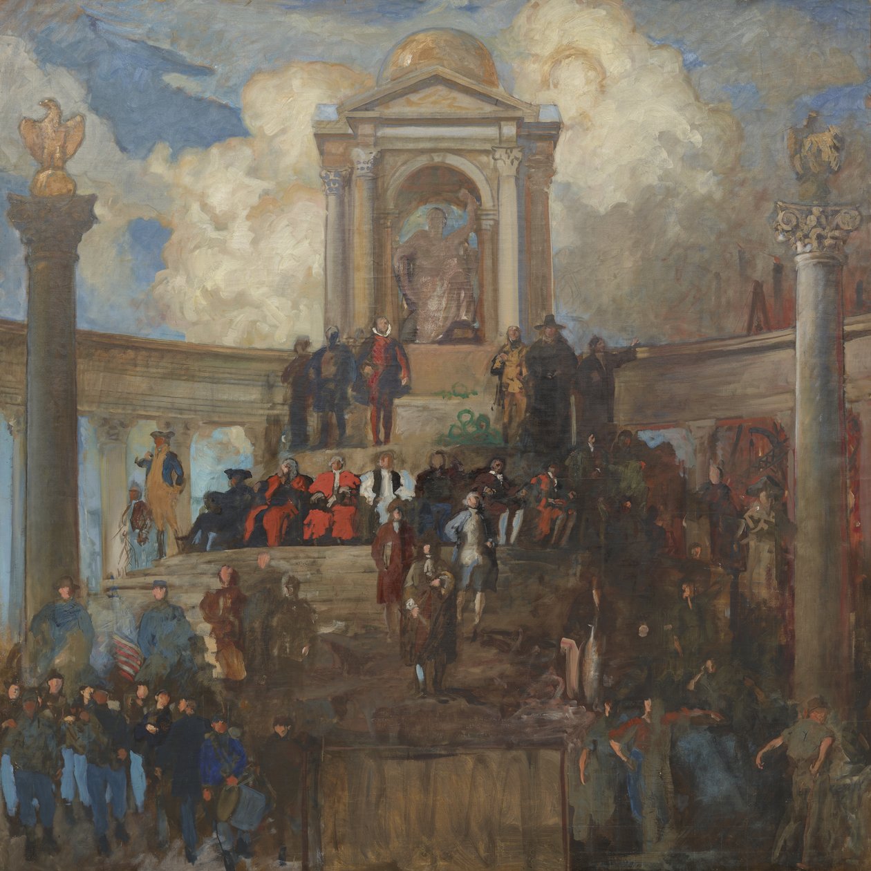 Studie für Die Apotheose von Pennsylvania für den Sitzungssaal des Repräsentantenhauses, ca. 1902-11 von Edwin Austin Abbey