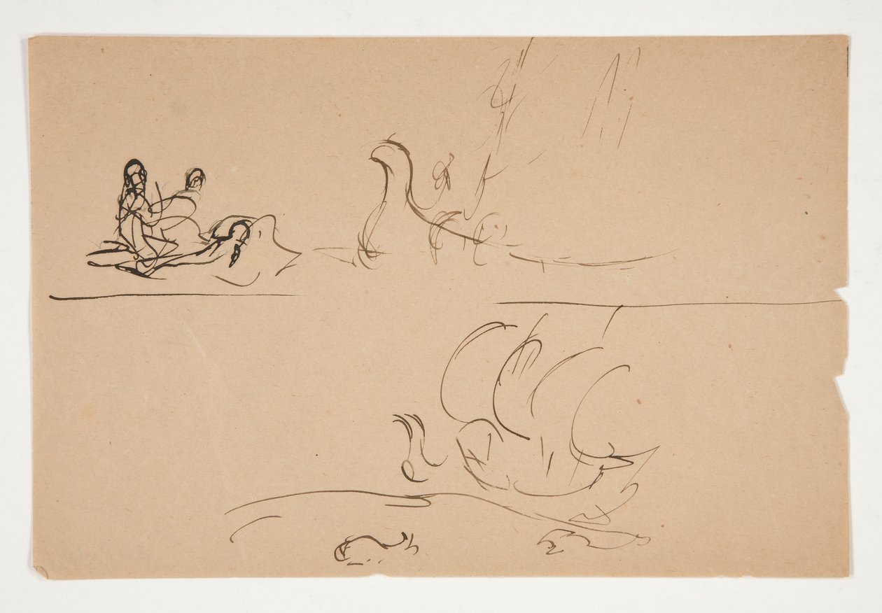 Studie für Die Suche nach dem Heiligen Gral (Serie von fünfzehn Gemälden für die Boston Public Library, abgeschlossen 1901) von Edwin Austin Abbey