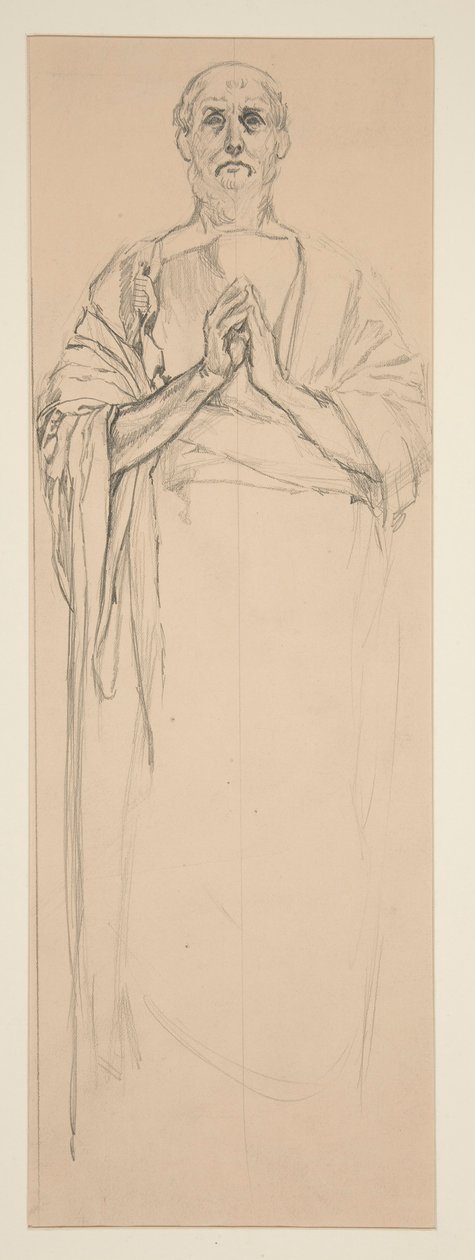 Studie für ein Glasfenster mit Darstellung des Hl. Petrus, Paris von Edwin Austin Abbey