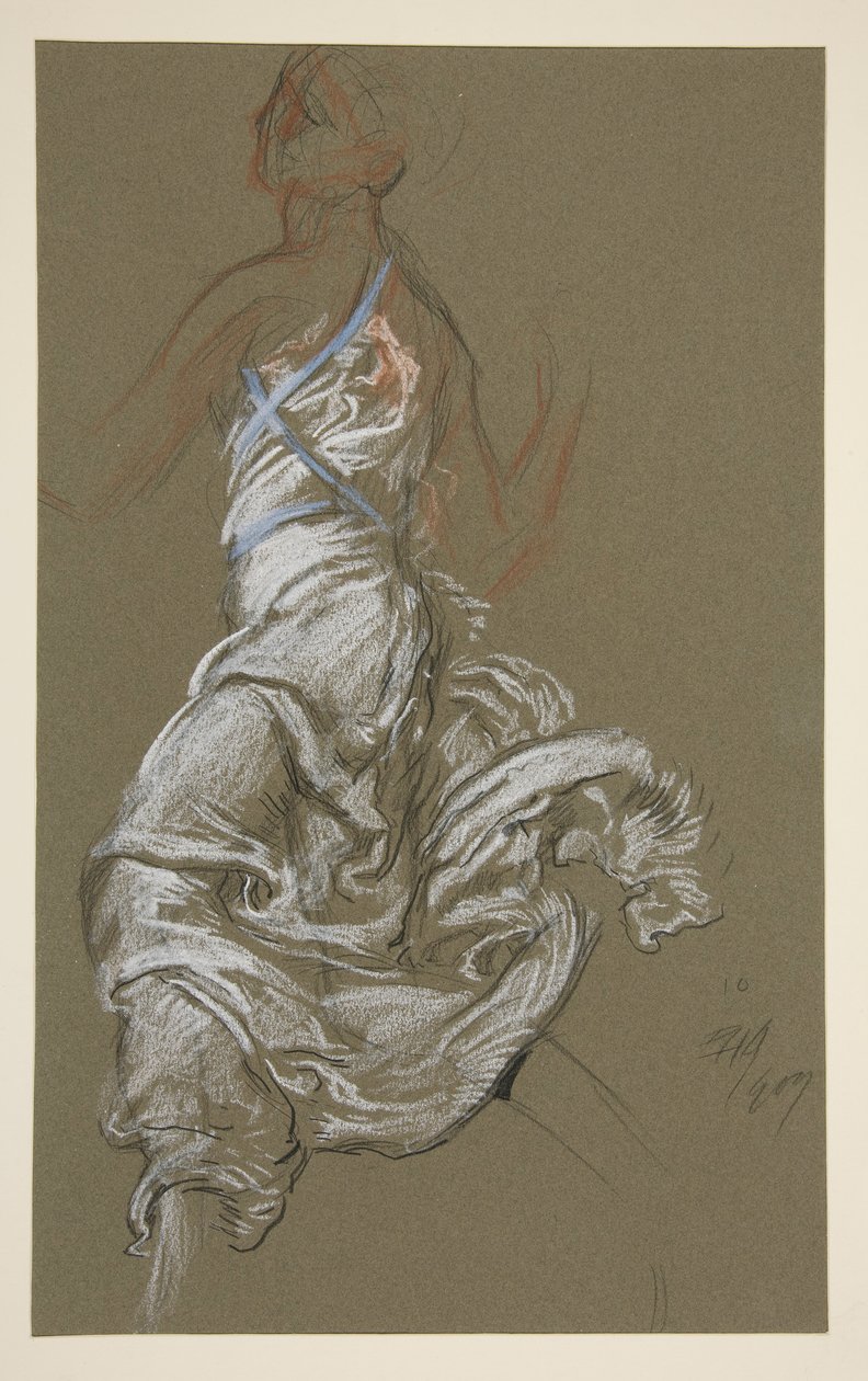 Studie für die Figur von 10 Uhr von Edwin Austin Abbey