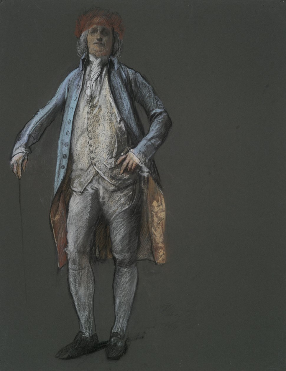 Studie für Figur von Benjamin Franklin in von Edwin Austin Abbey